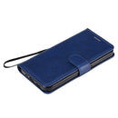 For iPhone 12 / 12 Pro Solid Color Horizontal Flip Protective Leather Case with Holder & Card Slots & Wallet & Photo Frame & Lanyard(Blue)
