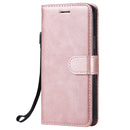 For iPhone 12 / 12 Pro Solid Color Horizontal Flip Protective Leather Case with Holder & Card Slots & Wallet & Photo Frame & Lanyard(Rose Gold)