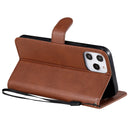 For iPhone 12 Pro Max Solid Color Horizontal Flip Protective Leather Case with Holder & Card Slots & Wallet & Photo Frame & Lanyard(Brown)