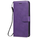 For iPhone 12 Pro Max Solid Color Horizontal Flip Protective Leather Case with Holder & Card Slots & Wallet & Photo Frame & Lanyard(Purple)