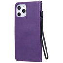 For iPhone 12 Pro Max Solid Color Horizontal Flip Protective Leather Case with Holder & Card Slots & Wallet & Photo Frame & Lanyard(Purple)