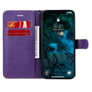 For iPhone 12 Pro Max Solid Color Horizontal Flip Protective Leather Case with Holder & Card Slots & Wallet & Photo Frame & Lanyard(Purple)