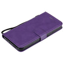 For iPhone 12 Pro Max Solid Color Horizontal Flip Protective Leather Case with Holder & Card Slots & Wallet & Photo Frame & Lanyard(Purple)