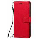 For iPhone 12 Pro Max Solid Color Horizontal Flip Protective Leather Case with Holder & Card Slots & Wallet & Photo Frame & Lanyard(Red)