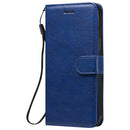 For iPhone 12 Pro Max Solid Color Horizontal Flip Protective Leather Case with Holder & Card Slots & Wallet & Photo Frame & Lanyard(Blue)