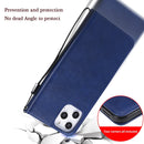 For iPhone 12 Pro Max Solid Color Horizontal Flip Protective Leather Case with Holder & Card Slots & Wallet & Photo Frame & Lanyard(Blue)