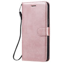 For iPhone 12 Pro Max Solid Color Horizontal Flip Protective Leather Case with Holder & Card Slots & Wallet & Photo Frame & Lanyard(Rose Gold)