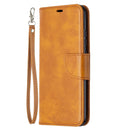 For Xiaomi Redmi 9A Retro Lambskin Texture Pure Color Horizontal Flip PU Leather Case with Holder & Card Slots & Wallet & Lanyard(Yellow)
