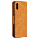 For Xiaomi Redmi 9A Retro Lambskin Texture Pure Color Horizontal Flip PU Leather Case with Holder & Card Slots & Wallet & Lanyard(Yellow)