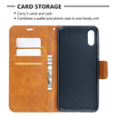For Xiaomi Redmi 9A Retro Lambskin Texture Pure Color Horizontal Flip PU Leather Case with Holder & Card Slots & Wallet & Lanyard(Yellow)