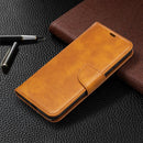 For Xiaomi Redmi 9A Retro Lambskin Texture Pure Color Horizontal Flip PU Leather Case with Holder & Card Slots & Wallet & Lanyard(Yellow)