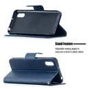 For Xiaomi Redmi 9A Retro Lambskin Texture Pure Color Horizontal Flip PU Leather Case with Holder & Card Slots & Wallet & Lanyard(Blue)
