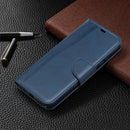 For Xiaomi Redmi 9A Retro Lambskin Texture Pure Color Horizontal Flip PU Leather Case with Holder & Card Slots & Wallet & Lanyard(Blue)
