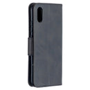 For Xiaomi Redmi 9A Retro Lambskin Texture Pure Color Horizontal Flip PU Leather Case with Holder & Card Slots & Wallet & Lanyard(Black)