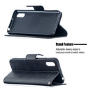 For Xiaomi Redmi 9A Retro Lambskin Texture Pure Color Horizontal Flip PU Leather Case with Holder & Card Slots & Wallet & Lanyard(Black)