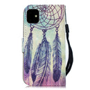 For iPhone 12 mini 3D Painted Pattern Horizontal Flip Leather Case with Holder & Wallet & Card slot & Lanyard(Feather Wind Chimes)