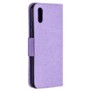 For Xiaomi Redmi 9A Two Butterflies Embossing Pattern Horizontal Flip Leather Case with Holder & Card Slot & Wallet & Lanyard(Purple)
