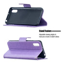 For Xiaomi Redmi 9A Two Butterflies Embossing Pattern Horizontal Flip Leather Case with Holder & Card Slot & Wallet & Lanyard(Purple)