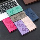 For Xiaomi Redmi 9C Two Butterflies Embossing Pattern Horizontal Flip Leather Case with Holder & Card Slot & Wallet & Lanyard(Rose Red)