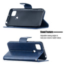 For Xiaomi Redmi 9C Two Butterflies Embossing Pattern Horizontal Flip Leather Case with Holder & Card Slot & Wallet & Lanyard(Dark Blue)