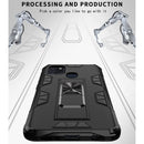 For Samsung Galaxy A21s Soldier Armor Shockproof TPU + PC Magnetic Protective Case with Holder(Black)