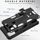 For Samsung Galaxy A21s Soldier Armor Shockproof TPU + PC Magnetic Protective Case with Holder(Black)