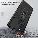 For Samsung Galaxy A21s Soldier Armor Shockproof TPU + PC Magnetic Protective Case with Holder(Black)