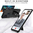 For Samsung Galaxy A21s Soldier Armor Shockproof TPU + PC Magnetic Protective Case with Holder(Black)