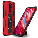 For Xiaomi Redmi Note 8 Pro Soldier Armor Shockproof TPU + PC Magnetic Protective Case with Holder(Red)