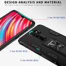 For Xiaomi Redmi Note 8 Pro Soldier Armor Shockproof TPU + PC Magnetic Protective Case with Holder(Blue)