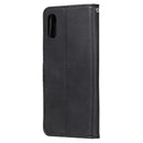 For Xiaomi Redmi 9A Fashion Calf Texture Zipper Horizontal Flip Leather Case with Stand & Card Slots & Wallet Function(Black)