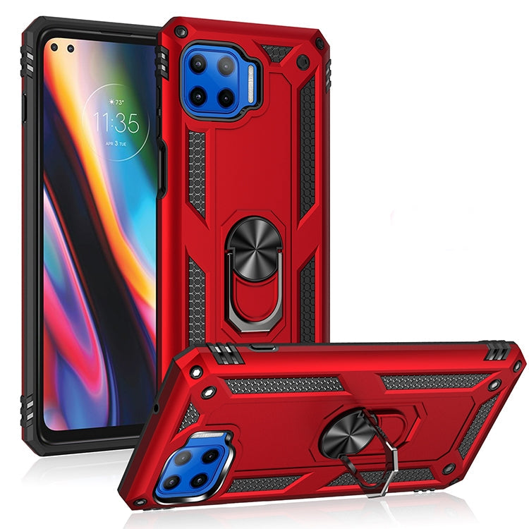 For Motorola Moto G 5G Plus Shockproof TPU + PC Protective Case with 360 Degree Rotating Holder(Silver)