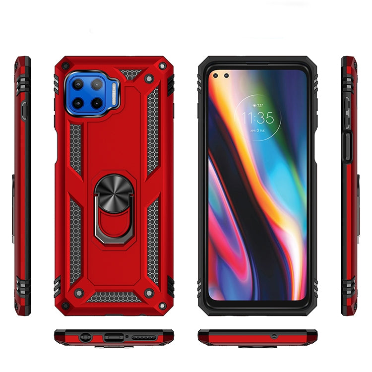 For Motorola Moto G 5G Plus Shockproof TPU + PC Protective Case with 360 Degree Rotating Holder(Silver)