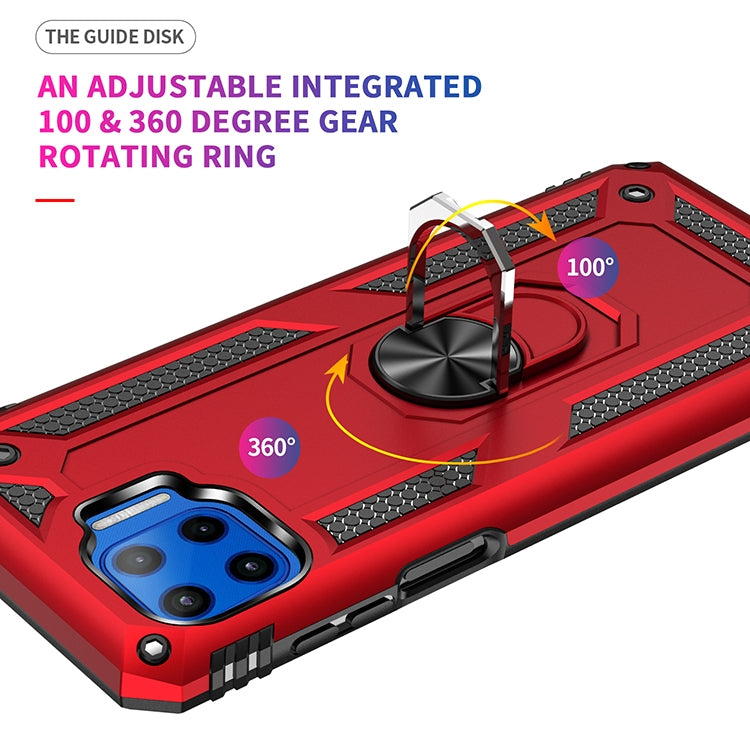 For Motorola Moto G 5G Plus Shockproof TPU + PC Protective Case with 360 Degree Rotating Holder(Blue)