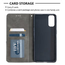 For OPPO Reno4 5G Rhombus Texture Horizontal Flip Magnetic Leather Case with Holder & Card Slots(Grey)