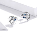 S925 Sterling Silver Dolphin Genie Zircon Women Earrings Jewelry