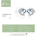 S925 Sterling Silver Dolphin Genie Zircon Women Earrings Jewelry