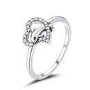 S925 Sterling Silver Dolphin Genie Women Open Ring Jewelry, Size:6