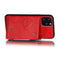 For iPhone 12 Pro Max Leather Protective Case with Holder & Card Slots(Red)