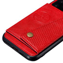 For iPhone 12 Pro Max Leather Protective Case with Holder & Card Slots(Red)