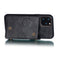 For iPhone 12 Pro Max Leather Protective Case with Holder & Card Slots(Black)
