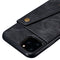 For iPhone 12 Pro Max Leather Protective Case with Holder & Card Slots(Black)