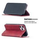 For iPhone 12 / 12 Pro Rhombus Texture Horizontal Flip Magnetic Leather Case with Holder & Card Slots(Red)