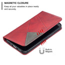 For iPhone 12 / 12 Pro Rhombus Texture Horizontal Flip Magnetic Leather Case with Holder & Card Slots(Red)