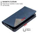 For iPhone 12 / 12 Pro Rhombus Texture Horizontal Flip Magnetic Leather Case with Holder & Card Slots(Blue)