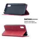 For Xiaomi Redmi 9A Rhombus Texture Horizontal Flip Magnetic Leather Case with Holder & Card Slots(Red)