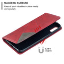 For Xiaomi Redmi 9A Rhombus Texture Horizontal Flip Magnetic Leather Case with Holder & Card Slots(Red)