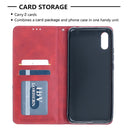 For Xiaomi Redmi 9A Rhombus Texture Horizontal Flip Magnetic Leather Case with Holder & Card Slots(Red)