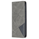 For Xiaomi Redmi 9A Rhombus Texture Horizontal Flip Magnetic Leather Case with Holder & Card Slots(Grey)