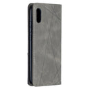 For Xiaomi Redmi 9A Rhombus Texture Horizontal Flip Magnetic Leather Case with Holder & Card Slots(Grey)